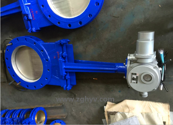 PZ973F電動對夾式刀形閘閥